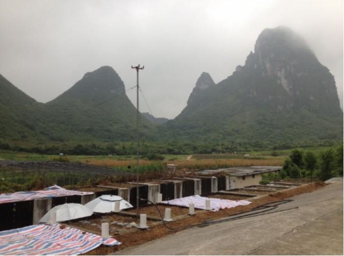 环江站喀斯特土壤侵蚀与养分迁移模拟试验微区-人工降雨试验